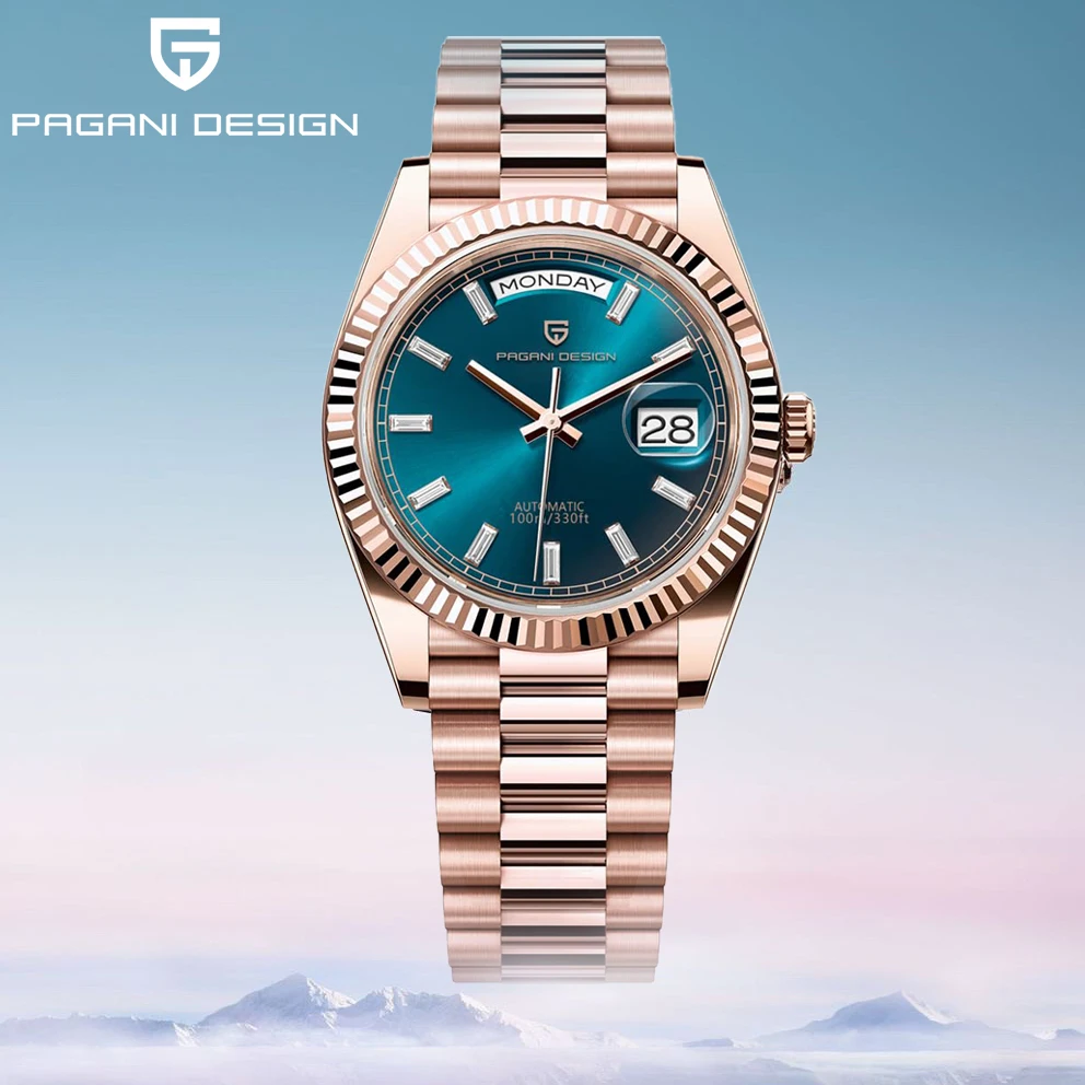 PAGANI DESIGN DD40 Luxus Rose Gold herren Uhren Automatische Mechanische Uhr Für Männer AR Saphirglas Datum armbanduhr Männer 2024 Image