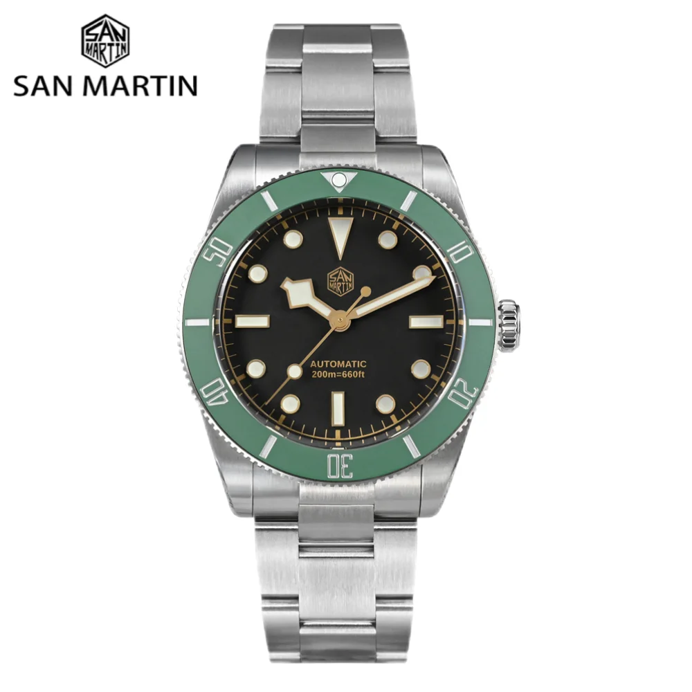 San Martin 37mm BB54 Männer Taucheruhr NH35 Matte Keramik Lünette Armbanduhr Klassische BGW-X1 Sapphire 20Bar Reloj Hombre SN0138GW Image