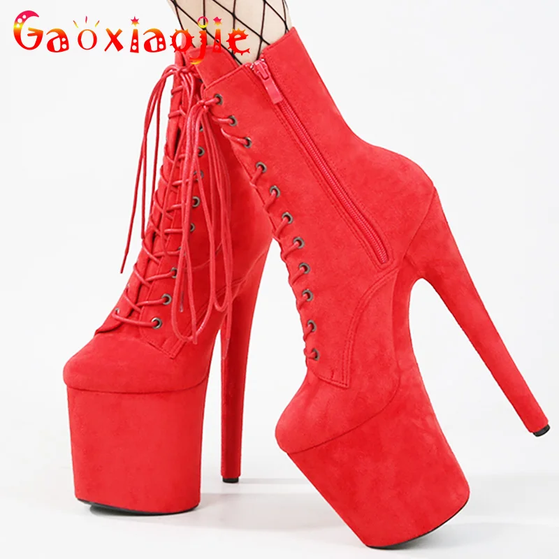 Neue Frauen Pole Dance Stiefel 15 cm 17 cm 20 cm Hohe Sexy Extreme High Heel Schuhe Erotische Runde Stripper Heels plattform Training Schuhe