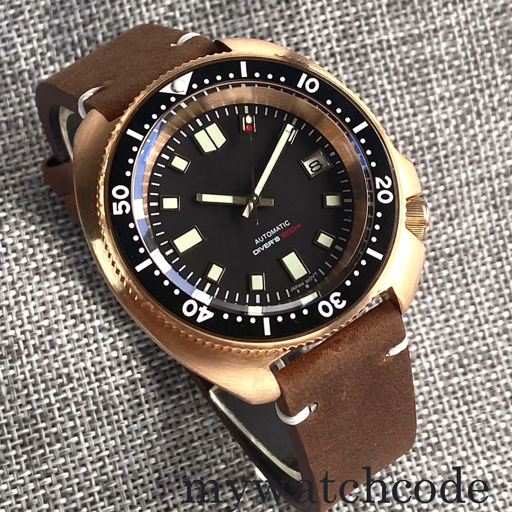 44mm Tandorio Solid Full Real Cusn8 Bronze NH35AA PT5000 200m wasserdichte mechanische automatische Herrenuhr Saphirglas Image