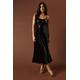 Oasis Womens Occasion Clear Sequin Strappy Maxi Dress - Chocolate - Size 14 UK | Oasis Sale | Discount Designer Brands