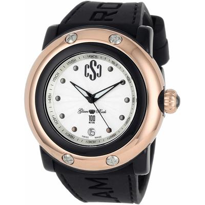 Glam Rock Damenuhr Quartz Schwarz Gold Rose Image
