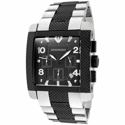 Emporio Armani Herrenuhr Quartz Silber Schwarz