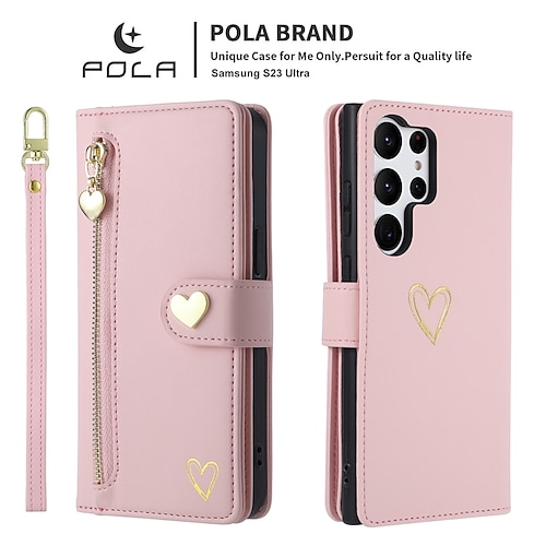 Handy Hülle Handyhüllen Für S25 S24 S24 FE S23 S22 S21 Ultra Plus A55 5G A35 5G A25 A15 Rückseite Brieftaschenhülle Mit Ständer Reisverschluss Mit Handgelenkschlaufe Retro TPU PU-Leder Image