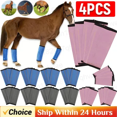 4Pcs Fly Boot for Horses Mesh Horse Fly Leggings Breathable Horse Boot Protective Horse Leg Wraps