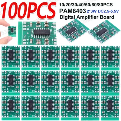 10-100pcs 2.5V To 5V Mini PAM8403 Power Amplifier Board 2 Channels 3W Class D Audio Speaker Sound