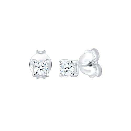 Elli DIAMONDS - Basic Ohrstecker Diamant (0.12 ct.) 925er Silber Ohrringe 1 ct Damen