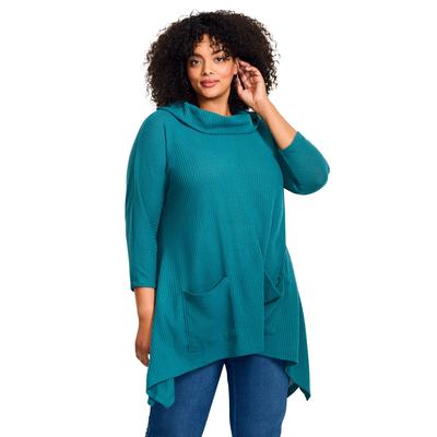 Plus Size Women's Ari Pocket Tunic by Avenue in Teal (Size 16)