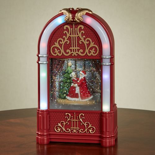 Mr and Mrs Claus LED Swirl Jukebox Red , Red