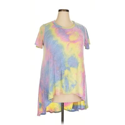 chic soul (chicsoul.com) Short Sleeve T-Shirt: Yellow Tie-dye Tops - Women's Size 2X