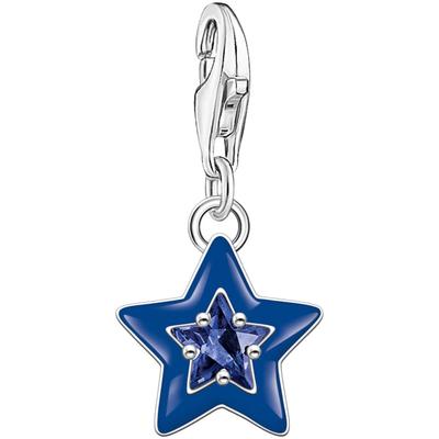 Charm Stern THOMAS SABO "mit Steinen und Kaltemaille, 2039-041-13, 2043-496-7, 2044-041-14", bunt (silberfarben, blau, b