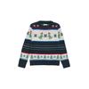 Rundhalspullover S.OLIVER JUNIOR, Jungen, Gr. 140, blau (navy melange), Obermaterial: 52% Viskose, 28% Polyester, 20% Polyamid, Intarsienmuster, meliert, casual, regular fit normal, Rundhals, Langarm Rippbündchen, Pullover, mit Intarsien Muster