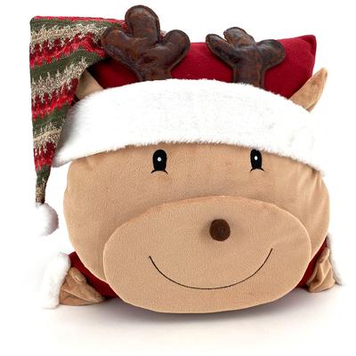 Dekokissen WECKBRODT "Cupid" Gr. 1, rot (braun, rot, weiß, gemustert), B:40cm L:40cm, Polyester, Dekokissen_Sitzkissen_Kissenhüllen, Kissenhülle ohne Füllung, 1 Stück Image