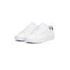 Plateausneaker TOMMY HILFIGER "TH COURT LTH DETAIL ESS", Herren, Gr. 48, bunt (weiß, dunkelblau), Leder, Lederimitat, sportlich, Schuhe, Freizeitschuh, Halbschuh, Schnürschuh mit seitlichem Logoschriftzug