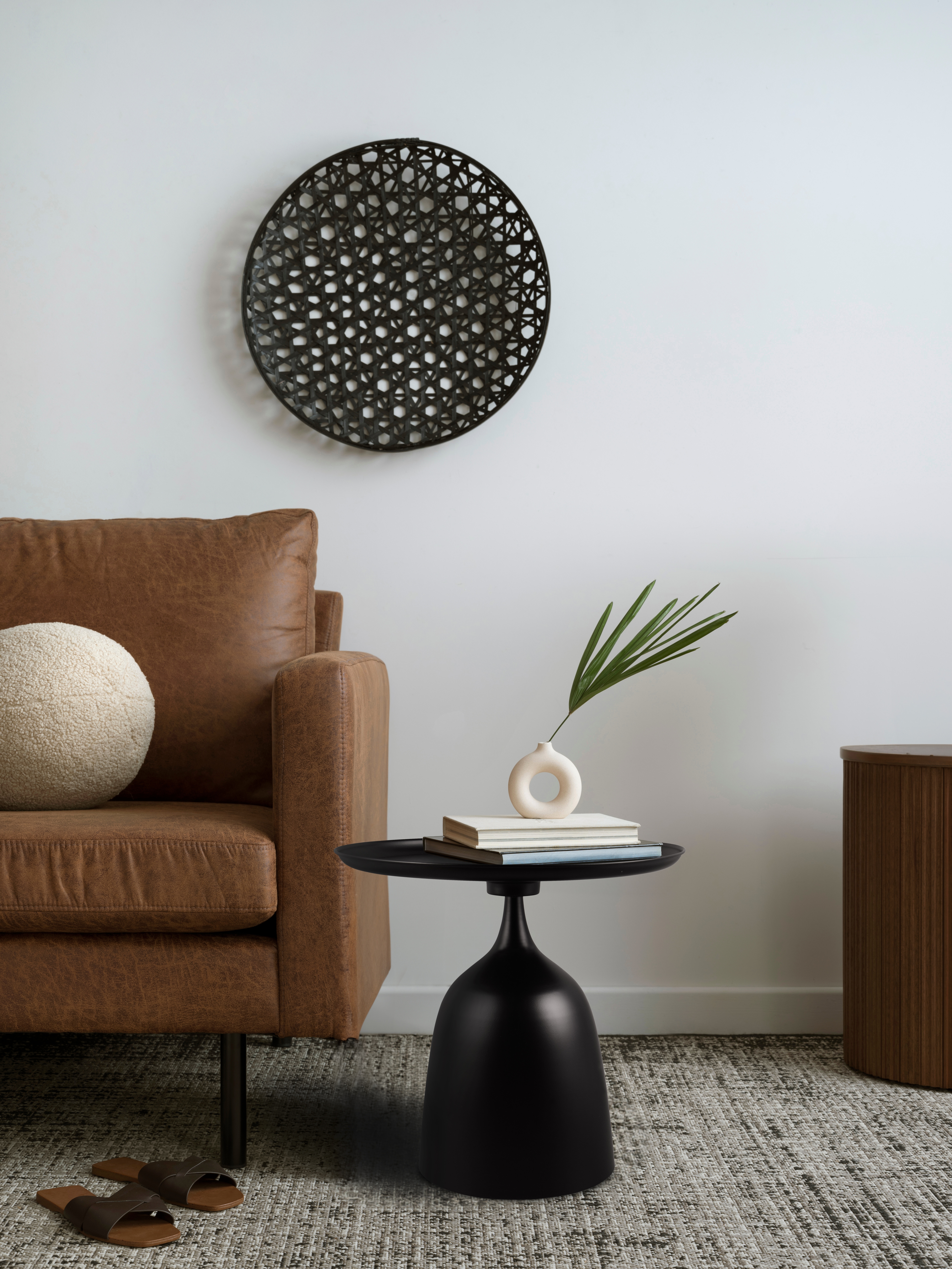 Beistelltisch MIRRORS AND MORE "Mona", schwarz, B:48cm H:60cm T:48cm, Tische