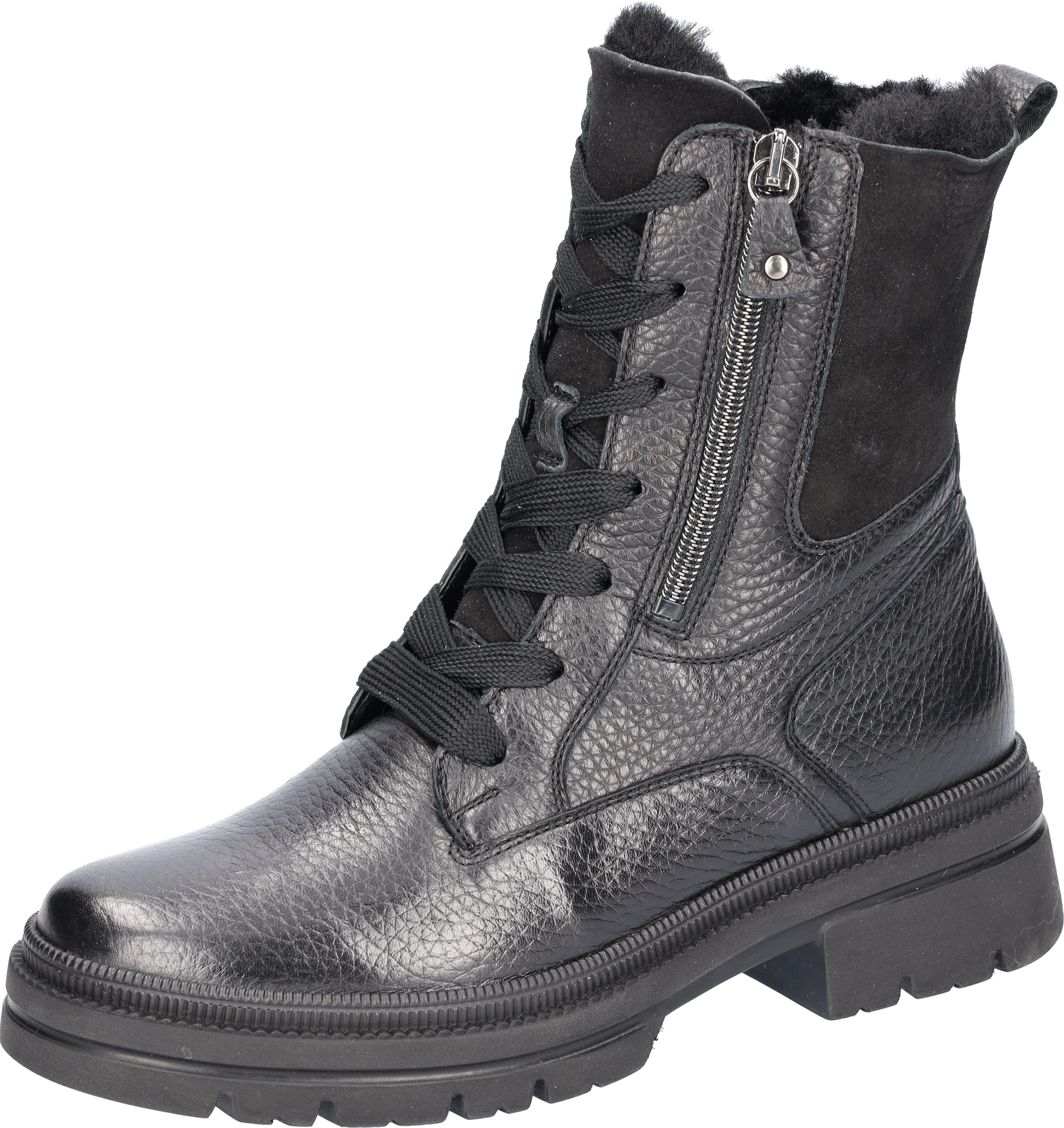 Winterstiefelette WALDLÄUFER "H-AMARA", Damen, Gr. 5,5 (38,5), schwarz, Nappaleder, Nubukleder, unifarben, Schuhe, Winterboots, Warmfutter, bequeme Weite H (= sehr weit)