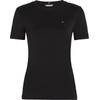 Rundhalsshirt TOMMY HILFIGER CURVE "CRV SLIM CODY C-NK SS", Damen, Gr. 50, schwarz, Single Jersey, Obermaterial: 100% Baumwolle, unifarben, casual, slim fit, Rundhals, Kurzarm, Shirts, in Großen Größen, mit Rundhals