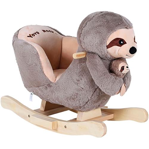 Schaukeltier KNORRTOYS ""Faultier Luis"" Schaukeltiere grau (grau/braun) Kinder mit Plüsch-Faultierbaby