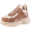 Plateausneaker BUFFALO "CLD CHAI WARM", Damen, Gr. 40, braun (hellbeige, braun), Nubuklederimitat, Textil, modisch, Schuhe, High Top Sneaker, Schnürboots, Winterboots mit Memory Foam