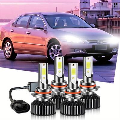 TEMU Para For Accord 2003-2007 Led 4 High/low Beam Bulbs 9005 9006 6000k Cool White , Pack Of 4