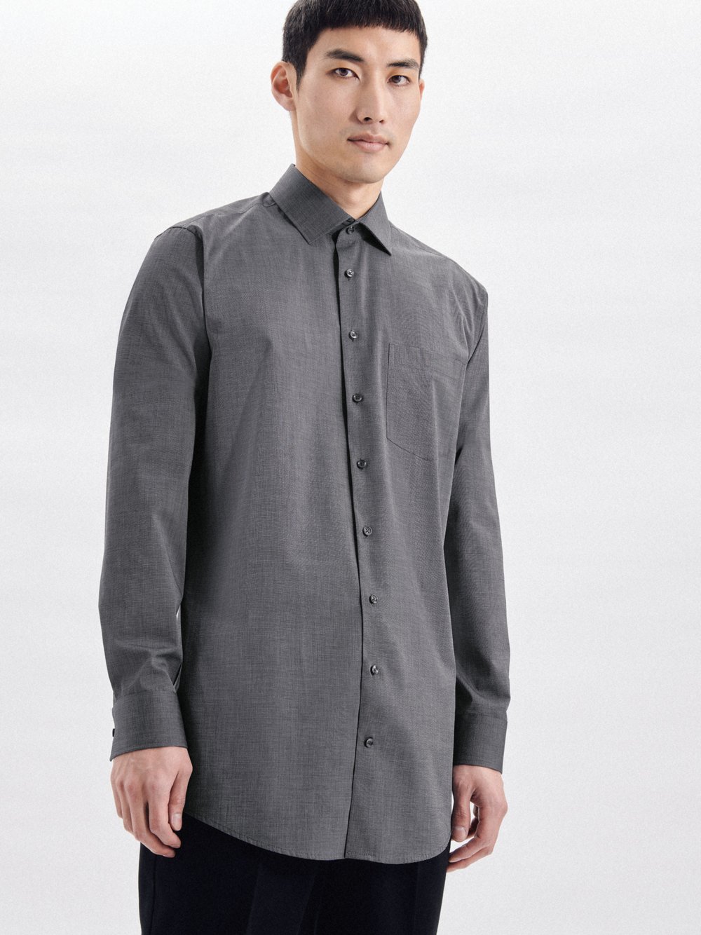 Seidensticker Business Hemd Herren Regular Fit Baumwolle grau, 48 Image