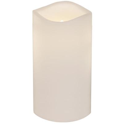 Kerze Paul, Stumpenkerze, Weiß, led, Timer, Warmweiß, Außenbereich, 15 cm - Star Trading Image