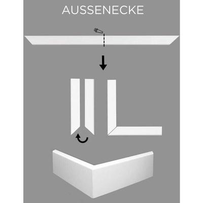 Aussenecke für Sockelleiste Berliner Profil 16 x 80 mm Kunststoff Weiß - Proviston