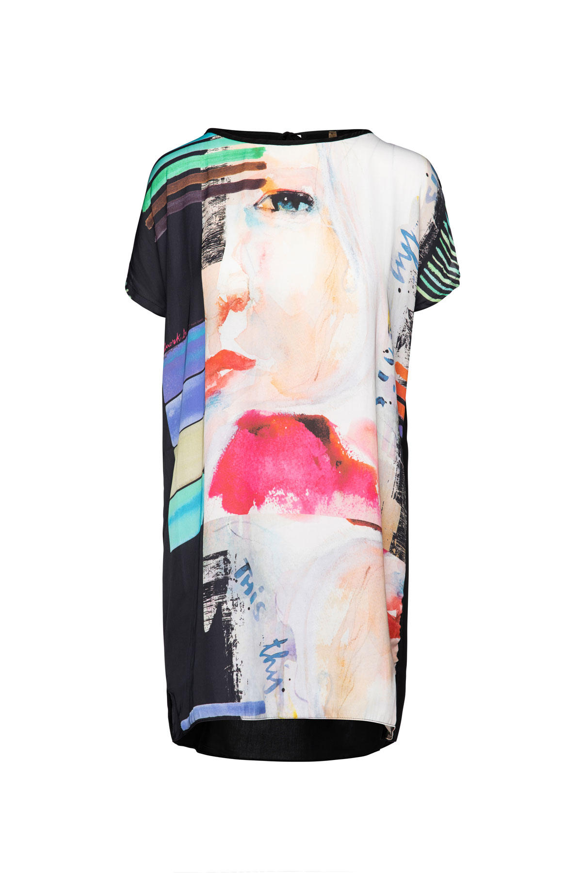 Ärmelloses, locker sitzendes Druckkleid Image