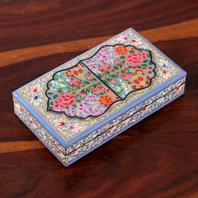 'Nature Themed Hand-Painted Papier Mache Wood Decorative Box'