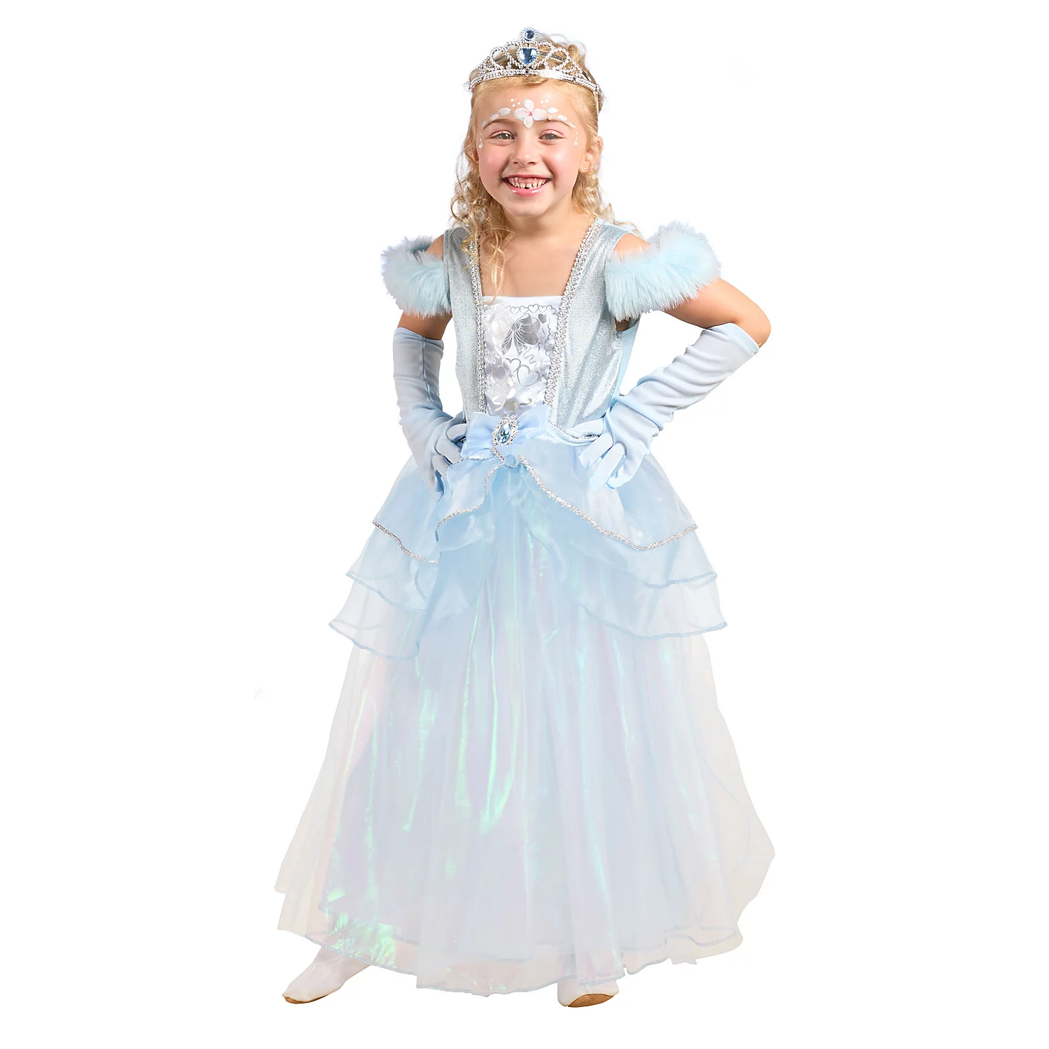 Robe de princesse "éclat de glace" pour enfant, bleu
