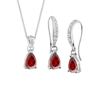 Elli - Tropfen Zirkonia 925 Sterling Silber Schmuck-Set 1 ct Damen