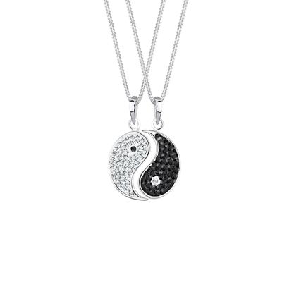 Elli - Partner Yin Yang Kristalle Silber Ketten 1 ct Damen