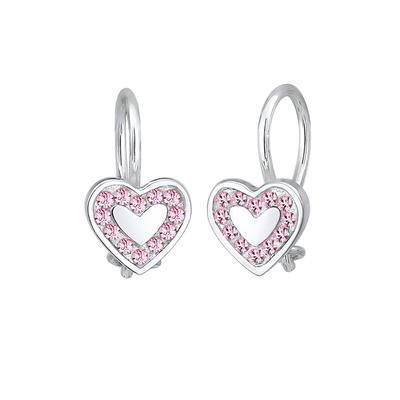 Elli - Kinder Herz Hänger Kristalle 925 Silber Ohrringe 1 ct Damen Image