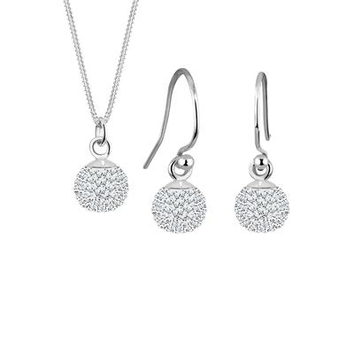 Elli - Kugel Kristalle 925 Sterling Silber Schmuck-Set 1 ct Damen