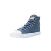 Sneaker ETHLETIC "White Cap Hi Cut", Gr. 45, blau (workers blau, just weiß), Obermaterial: 100% Baumwolle; Futter: 100% Baumwolle; Decksohle: 100% Baumwolle; Sohle: 100% Naturkautschuk, Schuhe Canvassneaker Sneaker high Sneakerboots, Fairtrade Produkt