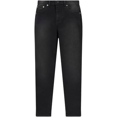 5-Pocket-Jeans LEVI'S KIDS "LVG MINI MOM JEANS", Mädchen, Gr. 16 (164), N-Gr, schwarz (aj), Denim/Jeans, Obermaterial: 71% Baumwolle, 25% Polyester, 3% Viskose, 1% Elasthan, casual, lang, Jeans, im Mom-Fit, for Girls Image
