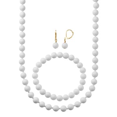 Collier-Set LADY, weiß, Halsketten, Damen, N-Größe