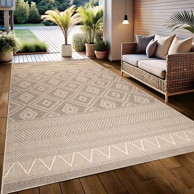 Teppich MY HOME "Toronto auch als Läufer erhältlich" Gr. 4, beige, B:160cm H:3mm L:230cm, Kunstfaser, Teppiche, In- und Outdoor geeignet, Sisal-Optik, Wetterfest & UV-beständig, Boho Image