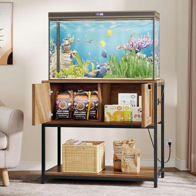 Gallon Fish Tank Stand with Power Outlets