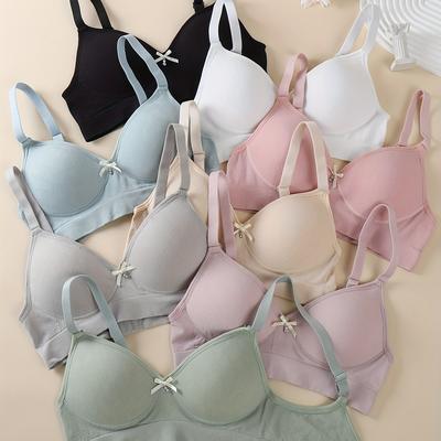 TEMU Elegant Women's Push-up Bra - Seamless, Non-padded, Nylon & Elastane , Sexy Solid Image