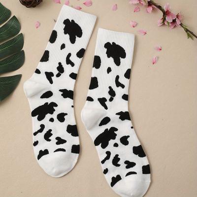 TEMU Cow Socks, Comfy & Cute Mid Tube Socks, Women's Stockings & Hosiery