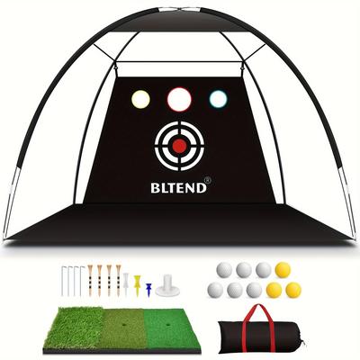 TEMU Golf Net, 10x7ft Golf Practice Nets For Backyard Driving Balls, Home Golf Hitting Aid Nets For Backyard Driving Chipping Swing Training With, Golf Gift For Men/