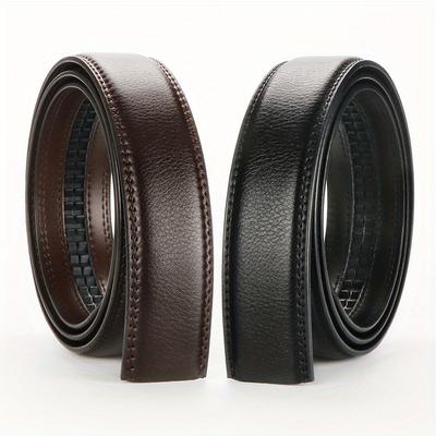 TEMU 2-pack Genuine Leather Belts For Men, No , Suitable For Automatic , Second Layer Cowhide -