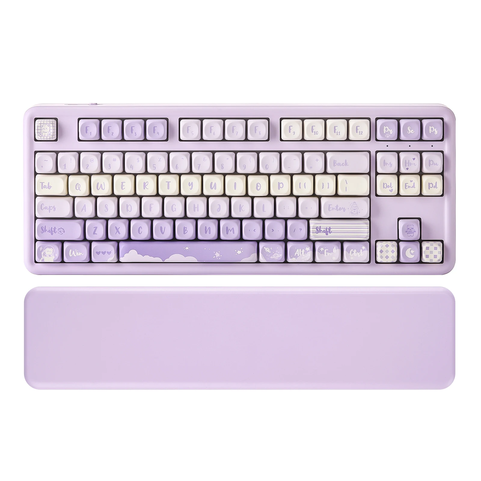 YUNZII B87 Bear Mechanische kabellose Tastatur, QMK/VIA-Gaming-Tastaturen, Hot-Swap-Dichtung RGB Custom Keeb, Handballenauflage, für Win/Mac Image