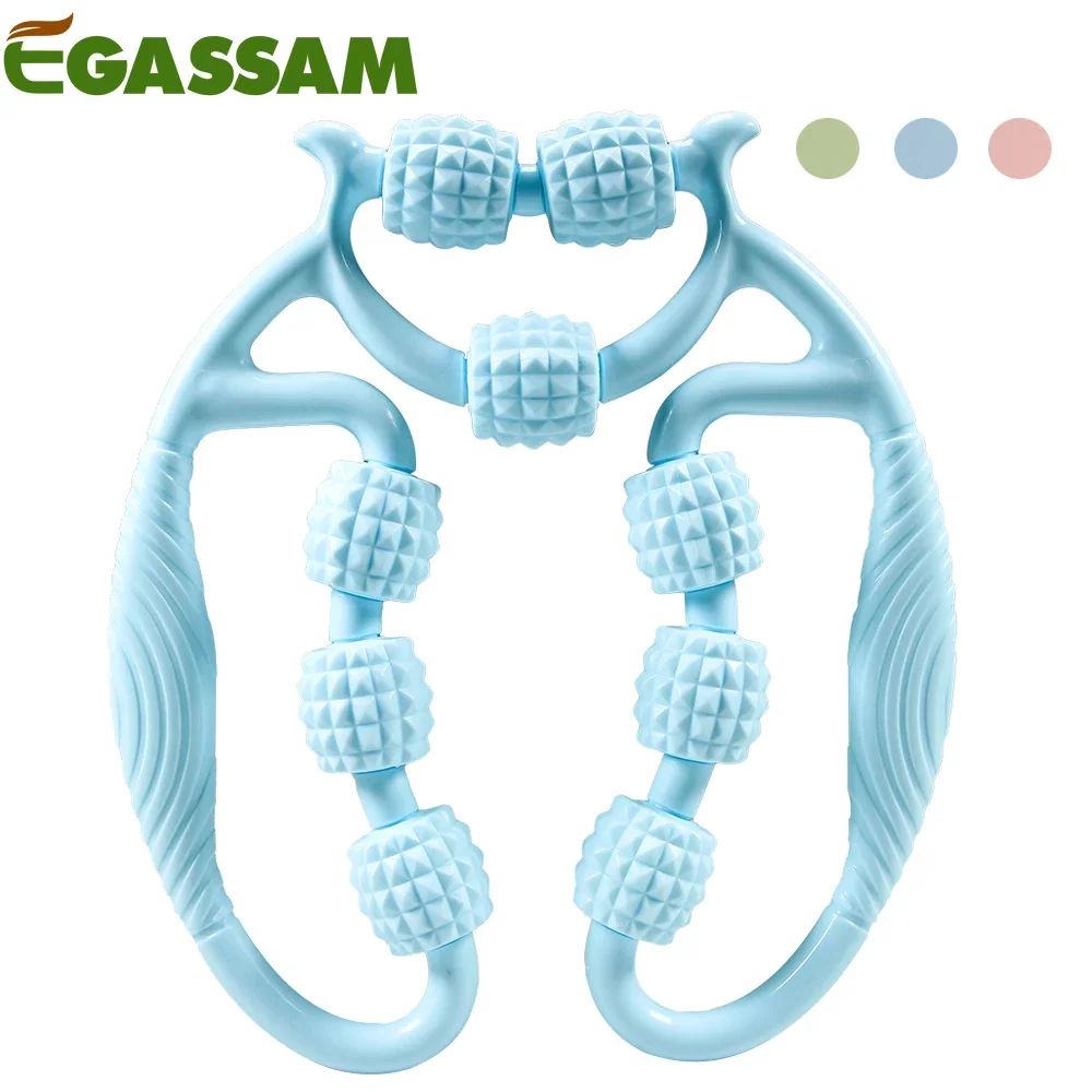 9-Rad-Faszienmuskelrolle, Cellulite-Rolle, Massage rolle zur Linderung von Muskelkater Oberschenkel, Wade, Schulter reduzieren Cellulite Image