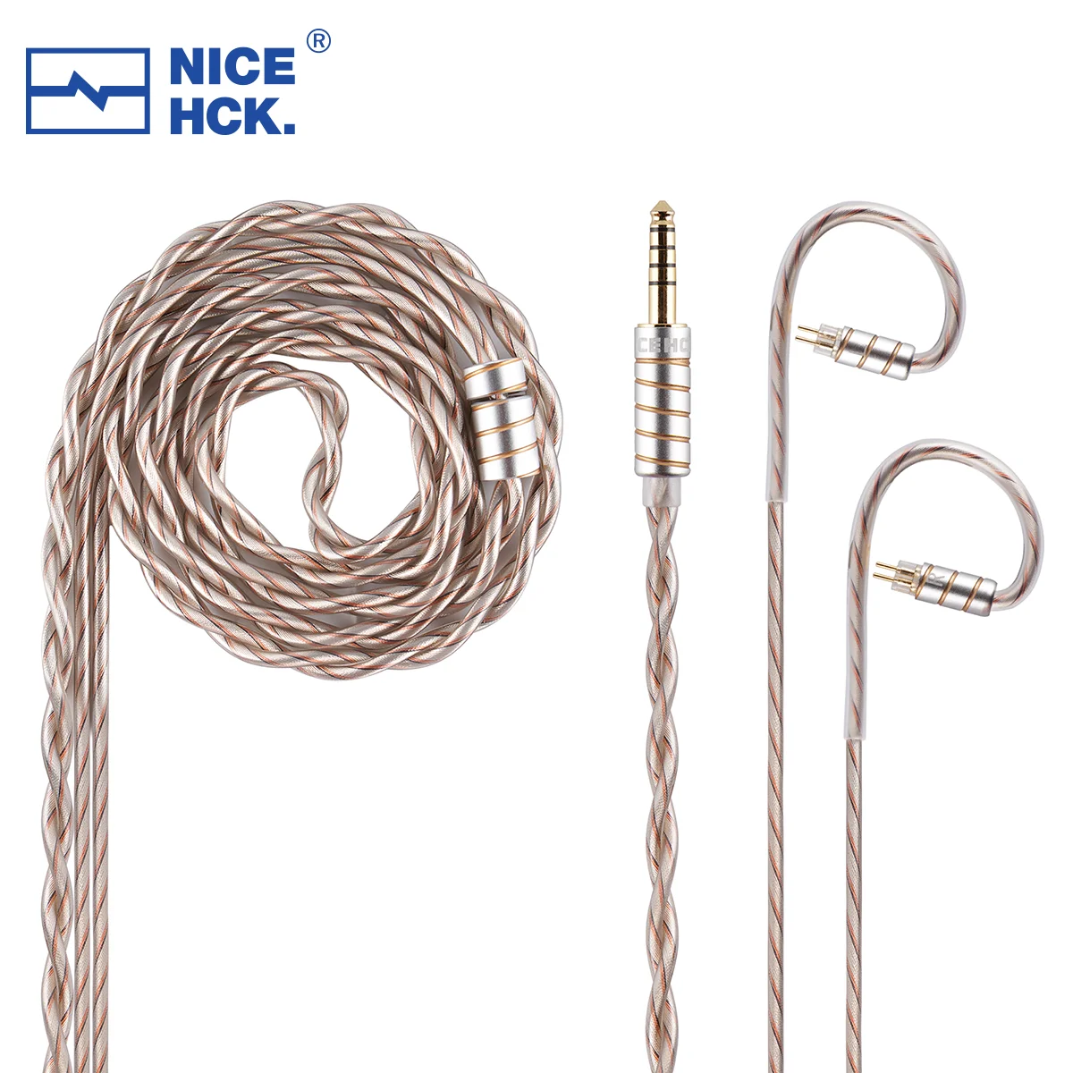 NICEHCK MixDNA HiFi IEM Kabel 6N Splitter Überzogenes Kupfer + 6N OFC Mixed Kopfhörer Upgrade Draht MMCX/2Pin/QDC für Davinci Cantor NEKO Image