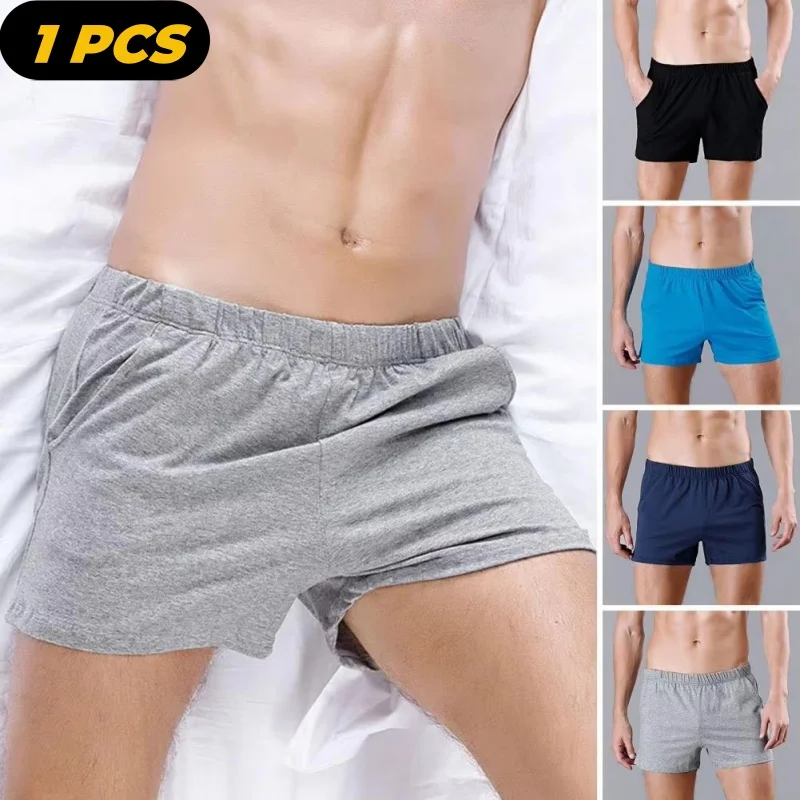 Männer Unterwäsche Boxer mit Tasche Baumwoll mischung sexy Shorts männlich bequeme mittel hohe Unterhose Herren hochwertige Höschen homme Image