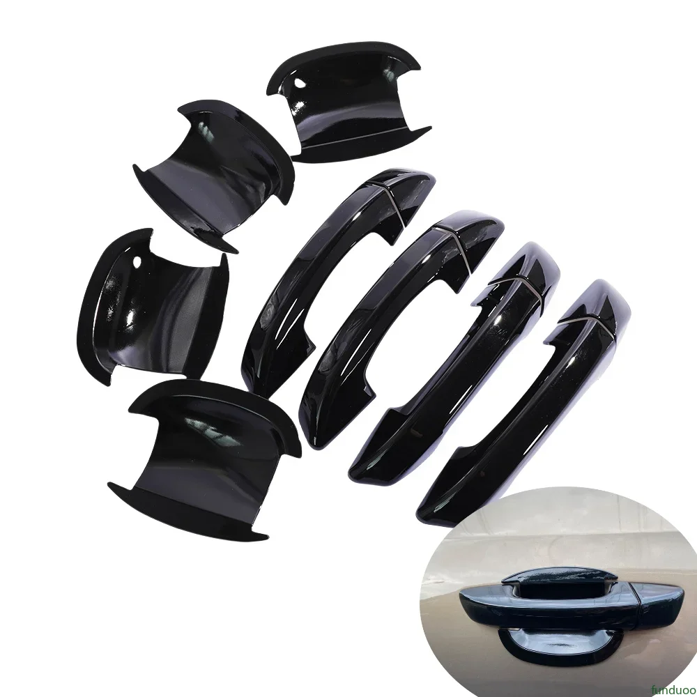 Für VW Golf 6 MK6 Skoda SUPERB 2009-2013 Glänzend Schwarz Carbon Fiber Chrom Auto Türgriff Abdeckung Schüssel trim Styling Zubehör Image