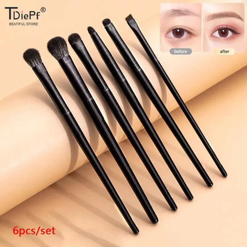 6 teile/satz Augen Make-up Pinsel Set profession elle weiche Konturierung Lidschatten Eyeliner Augenbrauen Pinsel Frauen Gesichts schönheit Kosmetik-Tool