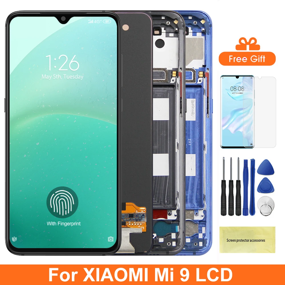 6,39 ''Super Amoled Mi9 Bildschirm für Xiaomi Mi 9 Lcd display Mit Touch Screen Digitizer Montage Für Xiaomi9 M1902F1G lcd Image